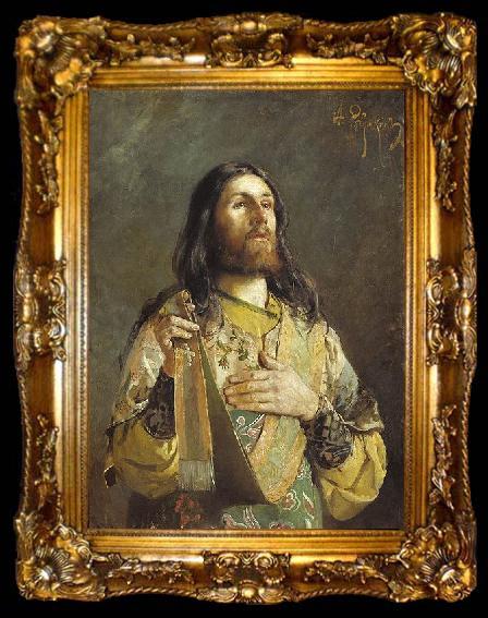 framed  Andrei Ryabushkin Diakon. Etude., ta009-2